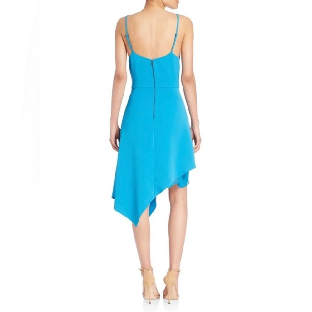 Alice + Olivia Beth Asymmetrical Blue Dress in Jewel Blue - Picture 2 of 9